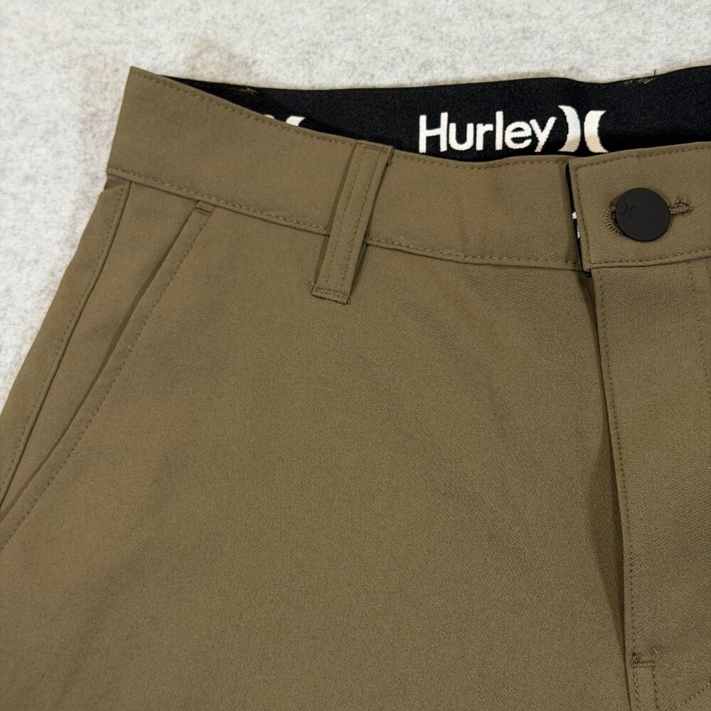 Hurley All Terrain Hybrid Walk Short Mens 28 Olive 4-Way Stretch Water Repel 10" - Picture 4 of 16